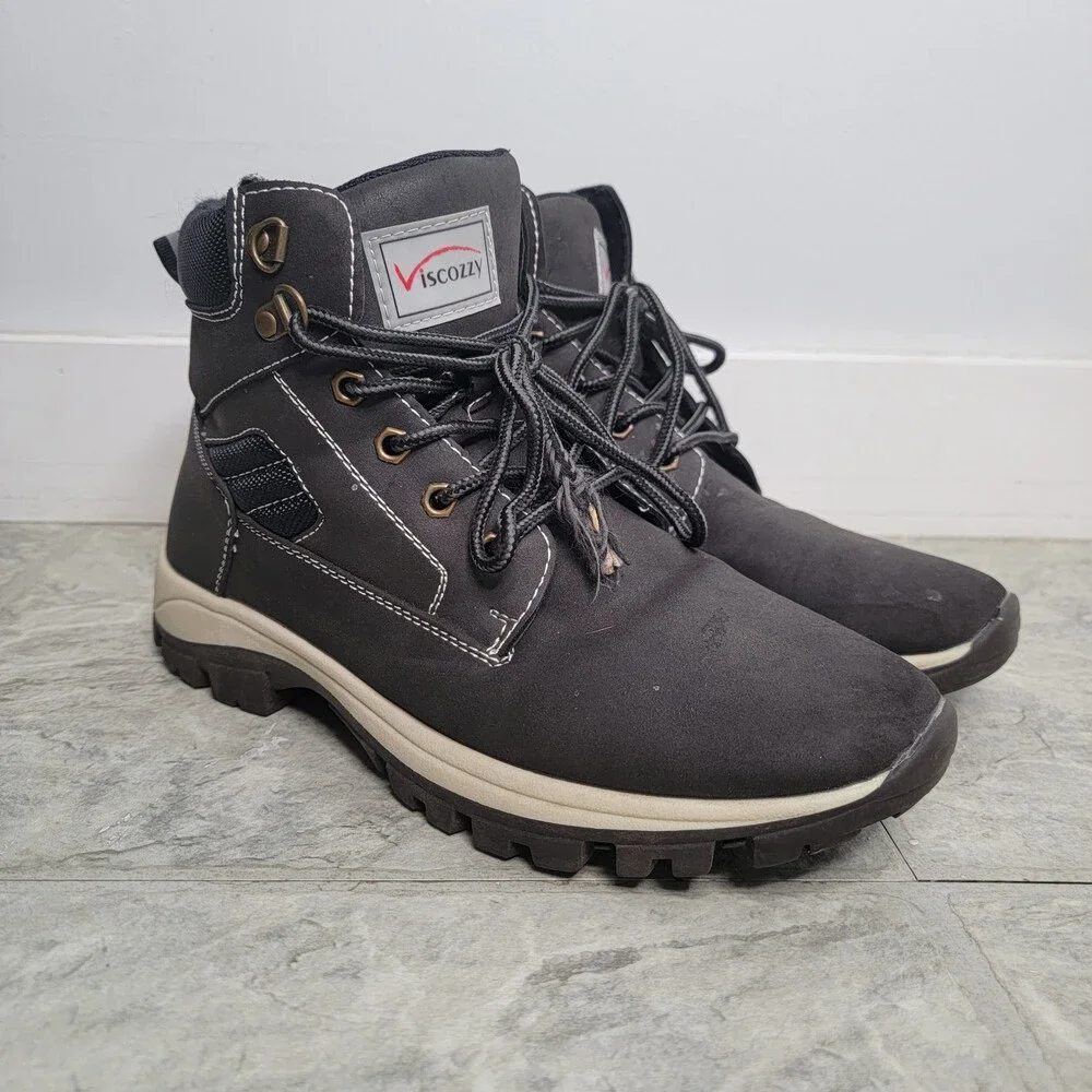 Viscozzy Unisex Gray/Black Lightweight Winter Ankle Boots